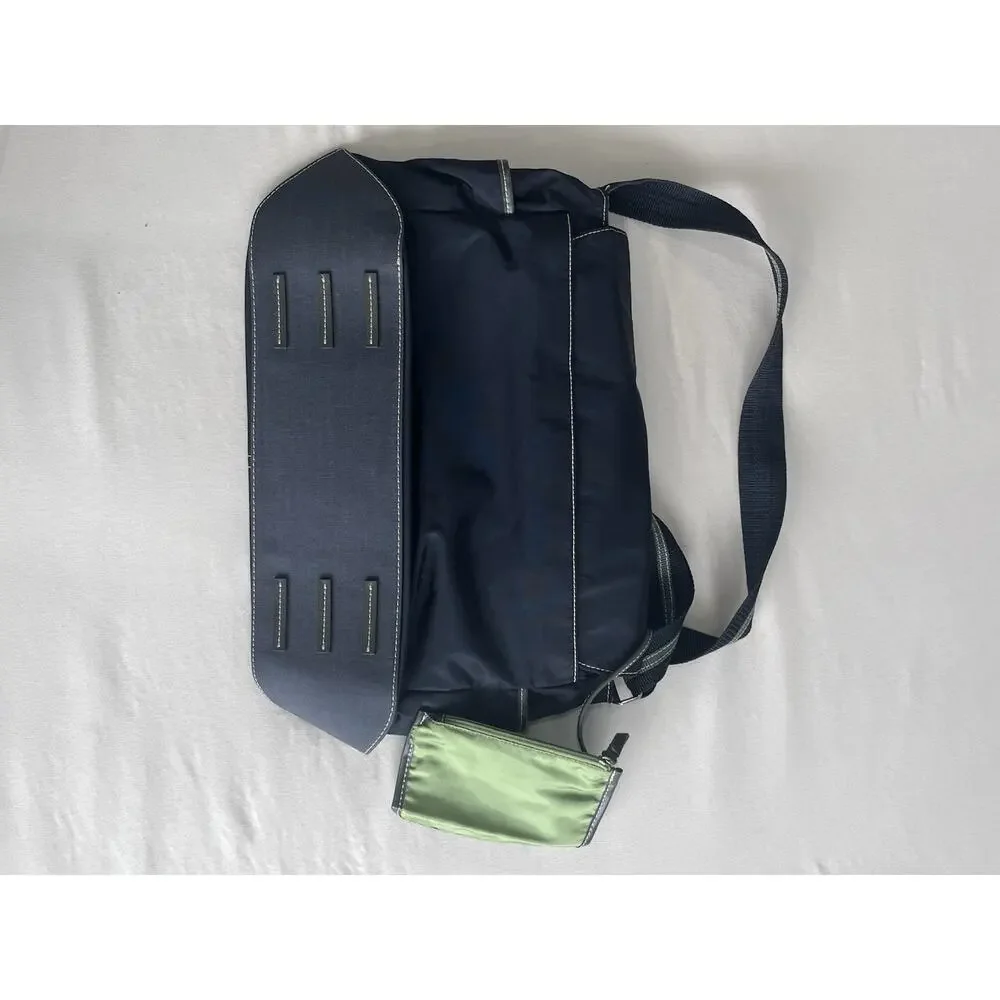 Esprit Vintage Medium Nylon Messenger Bag Close w/ Green interior